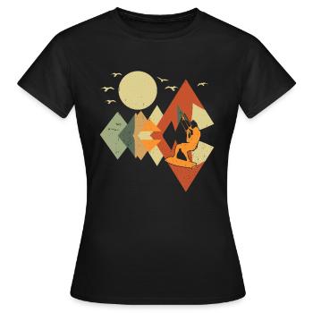 Watersports Kiteboarding Kitesurfer Kitesurfing - Frauen T-Shirt - Schwarz - Vorne - AI Model Female 172 dark (172cm)
