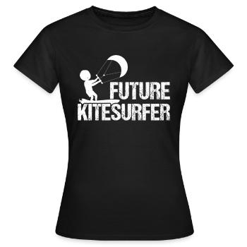 Kiteboarding Baby - Future Kitesurfer - Frauen T-Shirt - Schwarz - Vorne - AI Model Female 172 dark (172cm)