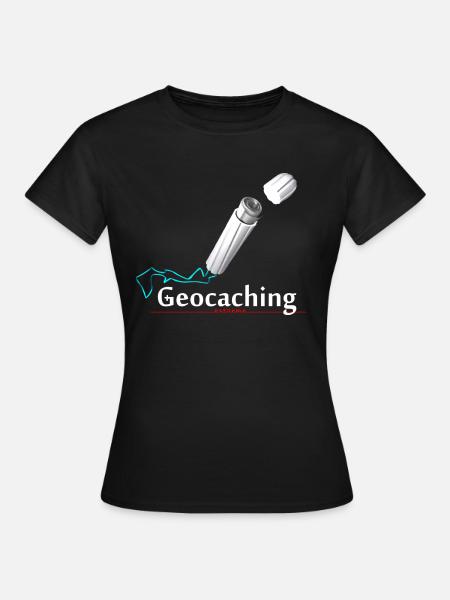 Geocaching Microcache Tampon - Frauen T-Shirt - Schwarz