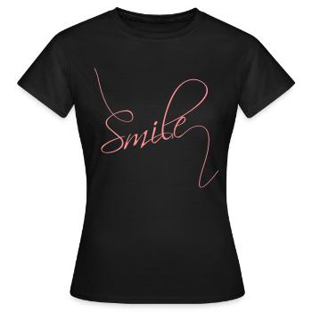 Smile | Smile | good mood typography - Women's T-Shirt - black - Front - AI Model Female 172 dark (172cm)
