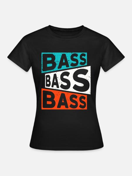 BASS BASS BASS DJ/Rave/Party/Club/Festival - Frauen T-Shirt - Schwarz