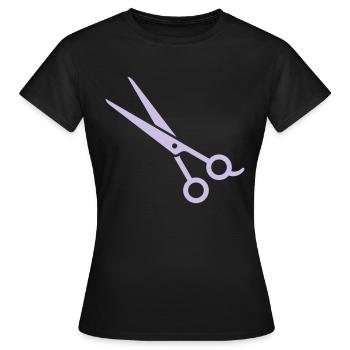 Hair scissors, effilier scissors - Women's T-Shirt - black - Front - AI Model Female 172 dark (172cm)