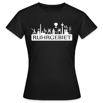 Skyline Ruhr par RuhrPottClothing - T-shirt Femme - noir - Devant - AI Model Female 172 dark (172cm)