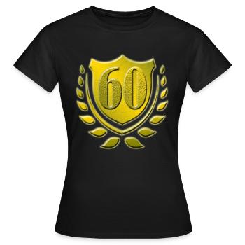60, 60. Geburtstag - Frauen T-Shirt - Schwarz - Vorne - AI Model Female 172 dark (172cm)