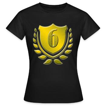 6 ans, 6ème anniversaire, fête d'anniversaire - T-shirt Femme - noir - Devant - AI Model Female 172 dark (172cm)