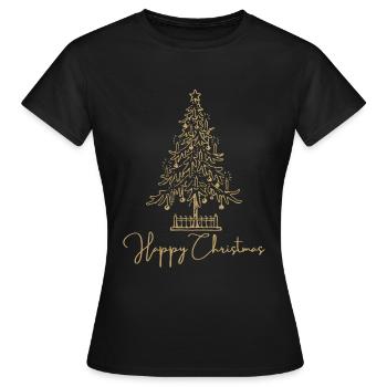 Merry Christmas merry - Women's T-Shirt - black - Front - AI Model Female 172 dark (172cm)