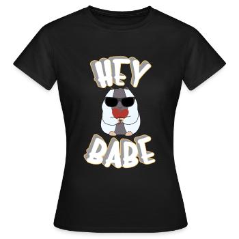 Hey Babe, Valentinstag, verliebte, Valentine, Lieb - Frauen T-Shirt - Schwarz - Vorne - AI Model Female 172 dark (172cm)