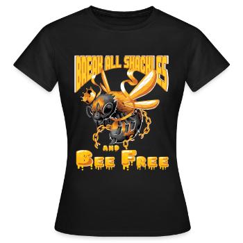 Freiheit Lebe frei ohne Fesseln Spruch Philosophie - Frauen T-Shirt - Schwarz - Vorne - AI Model Female 172 dark (172cm)