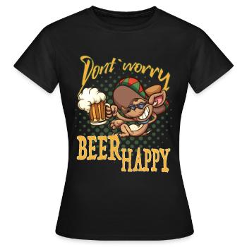 Bière, alcool, drôle de dicton pour la prochaine fête - T-shirt Femme - noir - Devant - AI Model Female 172 dark (172cm)