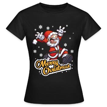 Noël Saint-Nicolas Joyeux Noël - T-shirt Femme - noir - Devant - AI Model Female 172 dark (172cm)