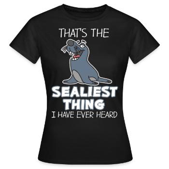 Seehund - Frauen T-Shirt - Schwarz - Vorne - AI Model Female 172 dark (172cm)