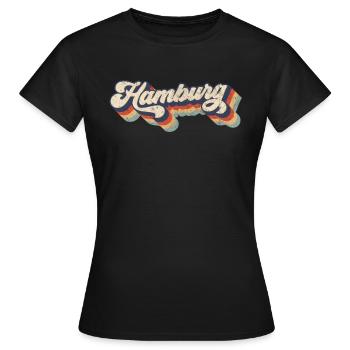 Cadeau rétro de Hambourg - T-shirt Femme - noir - Devant - AI Model Female 172 dark (172cm)