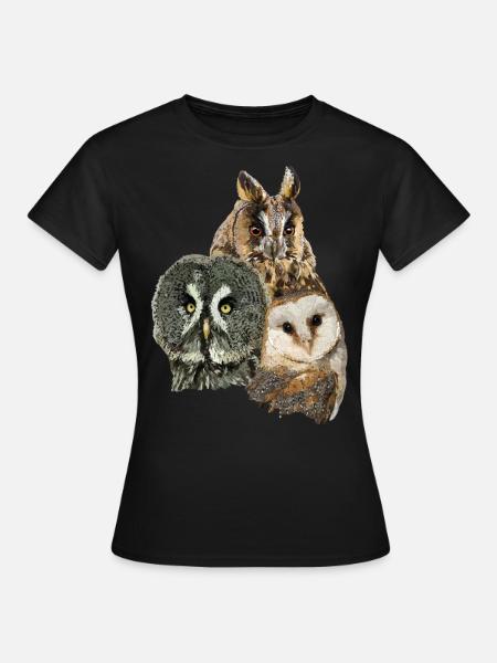 Hiboux - T-shirt Femme - noir