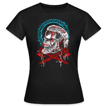 Wikinger Valhalla Krieger Normannen Waränger - Frauen T-Shirt - Schwarz - Vorne - AI Model Female 172 dark (172cm)
