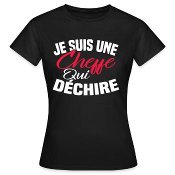 Je suis un cheffe qui déchire - T-shirt Femme - noir - Devant - AI Model Female 172 dark (172cm)