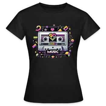 Electric 90s Cassette Vibes - Women's T-Shirt - black - Front - AI Model Female 172 dark (172cm)