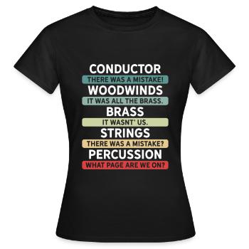 Drôle de chef d’orchestre et d’orchestre - T-shirt Femme - noir - Devant - AI Model Female 172 dark (172cm)