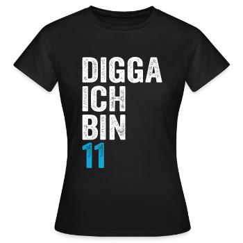Digga I'm 11th Birthday Boy 11th Birthday - Women's T-Shirt - black - Front - AI Model Female 172 dark (172cm)
