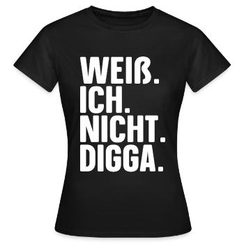 Je ne connais pas Digga Drôle Je ne connais pas Digga - T-shirt Femme - noir - Devant - AI Model Female 172 dark (172cm)