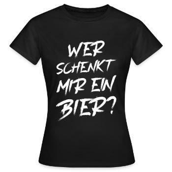 Who will give me a beer? Mallorca Beer Festival - Women's T-Shirt - black - Front - AI Model Female 172 dark (172cm)