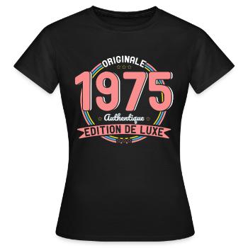 50 Jahre Jubiläum - Original 1975 Authentic - Frauen T-Shirt - Schwarz - Vorne - AI Model Female 172 dark (172cm)