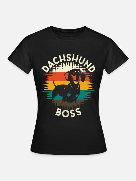 Dachshund Boss Hund Vierbeiner - Frauen T-Shirt - Schwarz