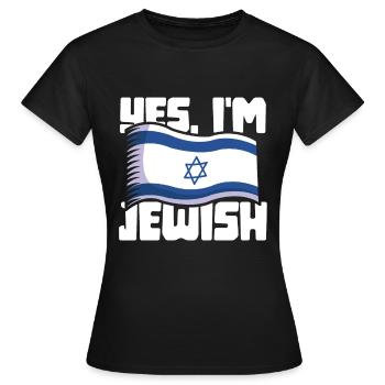 Yes, I'm Jewish - Jew - Women's T-Shirt - black - Front - AI Model Female 172 dark (172cm)