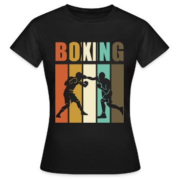 Boxing - Boxer Vintage - Frauen T-Shirt - Schwarz - Vorne - AI Model Female 172 dark (172cm)