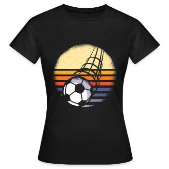 Kicken Kicker Fußball Vintage - Frauen T-Shirt - Schwarz - Vorne - AI Model Female 172 dark (172cm)