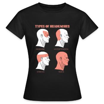 Maux de tête Fiscalité Conseiller fiscal - T-shirt Femme - noir - Devant - AI Model Female 172 dark (172cm)