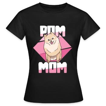 Pom Mom Pomeranian Pomeranian Mother's Day - Women's T-Shirt - black - Front - AI Model Female 172 dark (172cm)