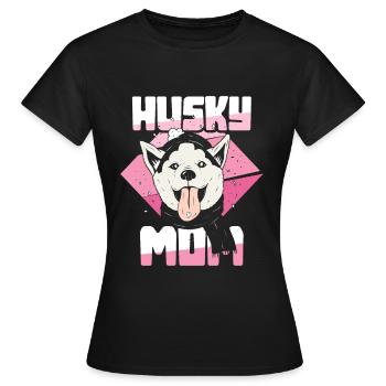 Husky Mom - Sibirischer Husky Muttertag - Frauen T-Shirt - Schwarz - Vorne - AI Model Female 172 dark (172cm)