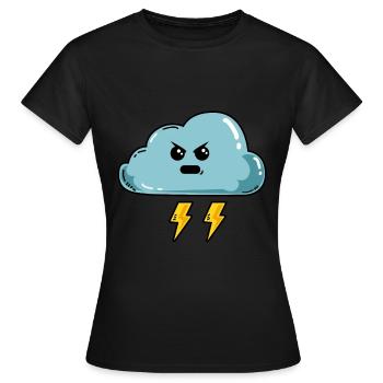 Evil Cloud Thunderstorm Thunder Cloudy - Women's T-Shirt - black - Front - AI Model Female 172 dark (172cm)
