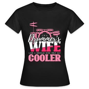 Drummers Wife - Drummer Gift - Women's T-Shirt - black - Front - AI Model Female 172 dark (172cm)