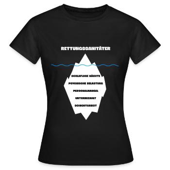 Rettungssanitäter Rettungsdienst Eisberg - Frauen T-Shirt - Schwarz - Vorne - AI Model Female 172 dark (172cm)