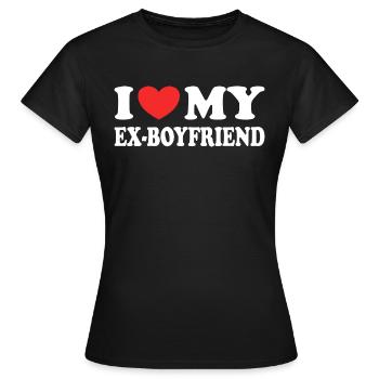 J'aime Mon Ex Copain Cadeau Marrant Saint Valentin - T-shirt Femme - noir - Devant - AI Model Female 172 dark (172cm)