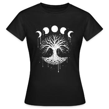 Phase de Lune Occulte Grunge Arbre Gothique Occulte - T-shirt Femme - noir - Devant - AI Model Female 172 dark (172cm)
