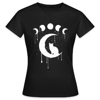 Occult Moon Phase Gothique Grunge Occulte Esthétique - T-shirt Femme - noir - Devant - AI Model Female 172 dark (172cm)