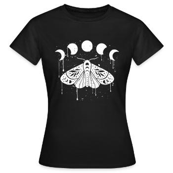 Phase de Lune Occulte Grunge Moth Esthétique Occulte - T-shirt Femme - noir - Devant - AI Model Female 172 dark (172cm)