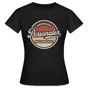 Personaler Vintage Human Resources Lustiges - Frauen T-Shirt - Schwarz - Vorne - AI Model Female 172 dark (172cm)
