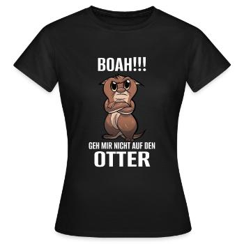 Otter Boah Lustiges Spruch - Frauen T-Shirt - Schwarz - Vorne - AI Model Female 172 dark (172cm)