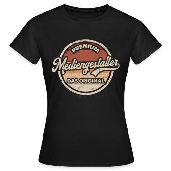 Mediengestalter Original Mediengestaltung - Frauen T-Shirt - Schwarz - Vorne - AI Model Female 172 dark (172cm)