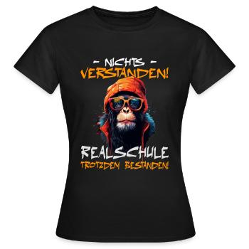 Realschule bestanden - Schulabschluss - Frauen T-Shirt - Schwarz - Vorne - AI Model Female 172 dark (172cm)