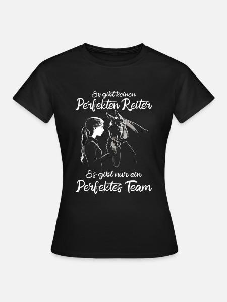 Reiterin & Pferd | Pferdemädchen | Westernreiten - Frauen T-Shirt - Schwarz