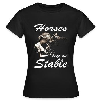 Cavalier & Cheval | Fille de cheval | Équitation Western - T-shirt Femme - noir - Devant - AI Model Female 172 dark (172cm)