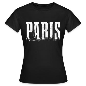 Paris Frankreich Eiffelturm Souvenir - Frauen T-Shirt - Schwarz - Vorne - AI Model Female 172 dark (172cm)