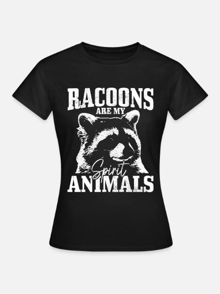 Waschbär Lustig Geschenk - Frauen T-Shirt - Schwarz