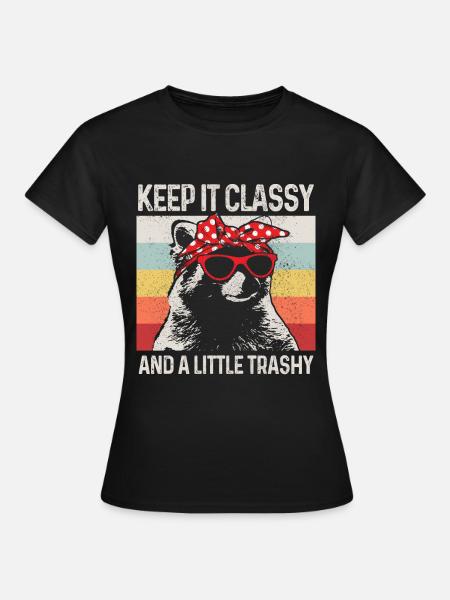 Waschbär Lustig Geschenk - Frauen T-Shirt - Schwarz