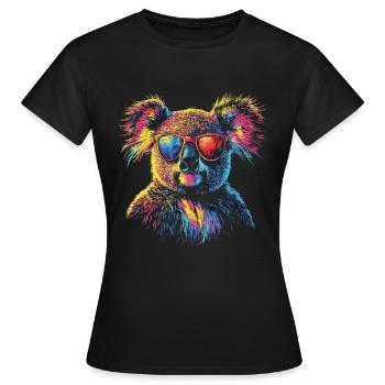 Koala Mit Sonnenbrille - Frauen T-Shirt - Schwarz - Vorne - AI Model Female 172 dark (172cm)