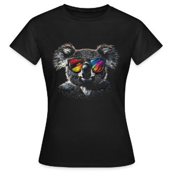 Koala w okularach przeciwsłonecznych - Koszulka damska - czarny - Przód - AI Model Female 172 dark (172cm)